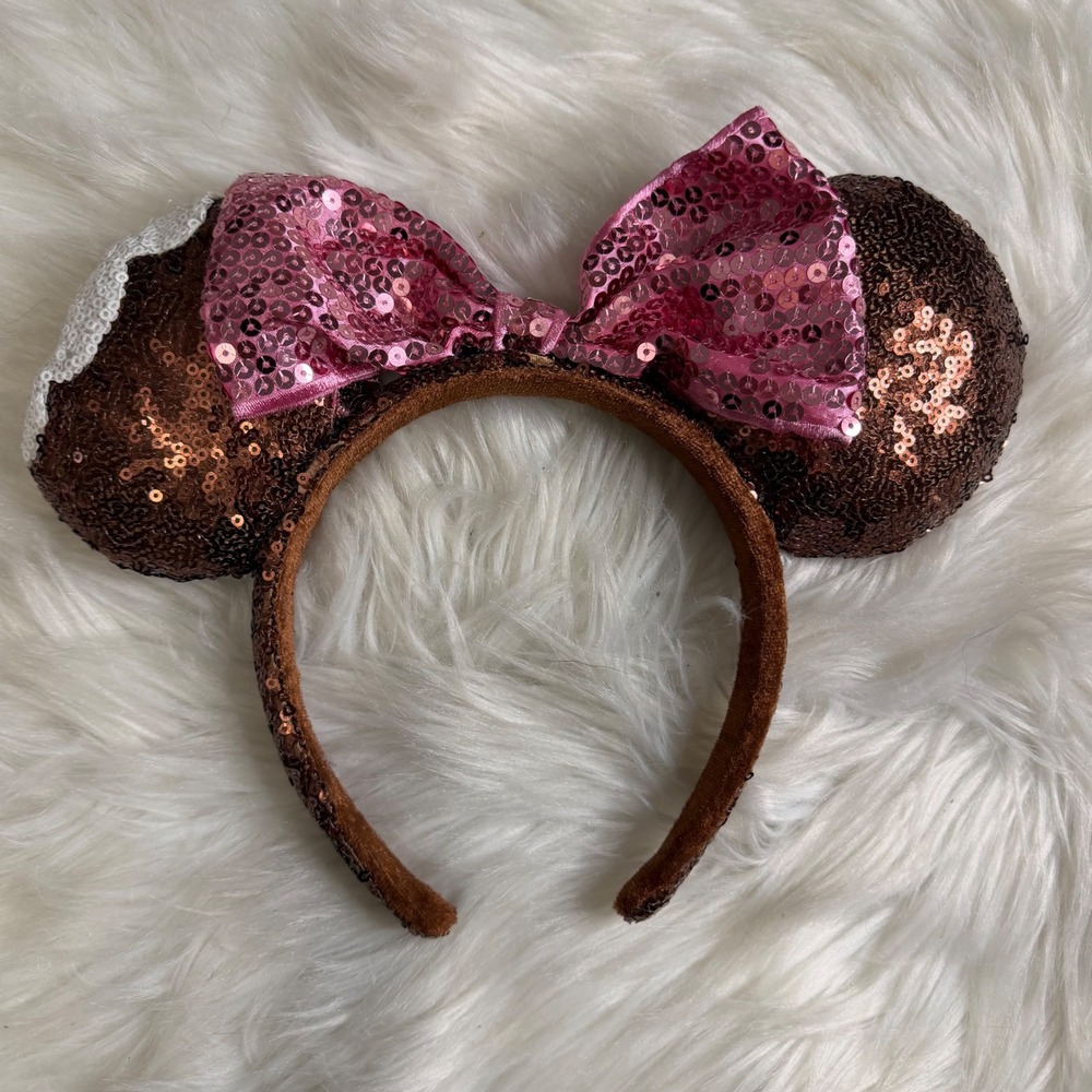 NWOT - Disney Parks - Minnie Ear Headband Mickey Ice Cream Bar Sequin